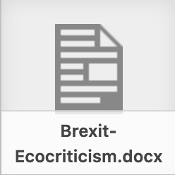 EASLCE 15th Webinar: Brexit Ecocriticism